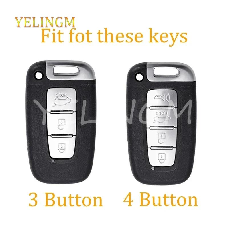For Kia Hyundai Equus Optima K5 Forte Opirus Rohens Ix35 Soul Sorento Mohave Borrego 3/4 Buttons Car Key Case Cover Shell Fob