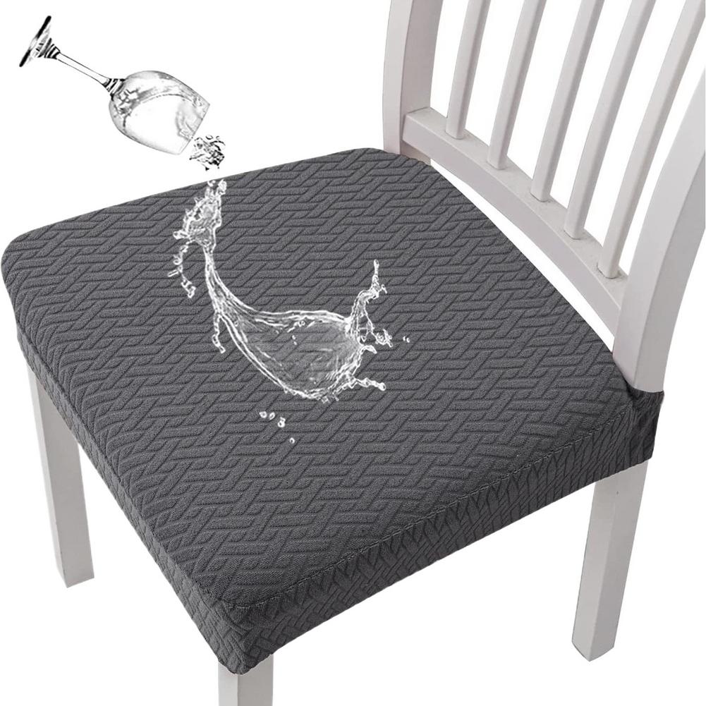 1PCS Waterproof Chair Covers Jacquard Fabric Elastic Edges Universal Size For Indoor Outdoor Dining Furniture Protection Set
