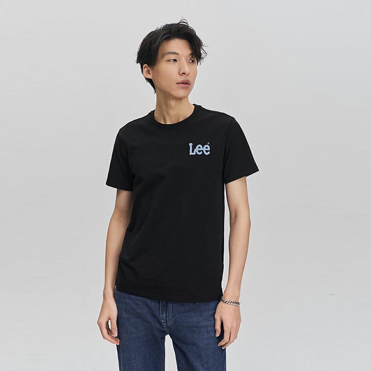 SS24 Slim Fit Round Neck Logo Print T-Shirt Short Sleeve Men tops Black LMT007521K9900FK11000
