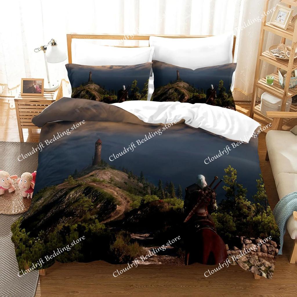 T-The W-witcher 3 Bedding Set Print Duvet Cover Pillowcase Teenagers and Adult quilt cover Home Textileextile