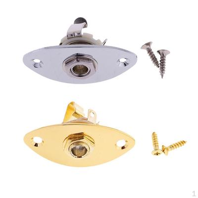 2 Pcs Durable Electric Guitar Bass Jacket Plug Plate Output Socket w/Screws Replacement Parts