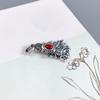925 Sterling Silver Red Agate Goldfish Koi Necklace Pendant for Men & Women – Retro Style, Year-After-Year Abundance