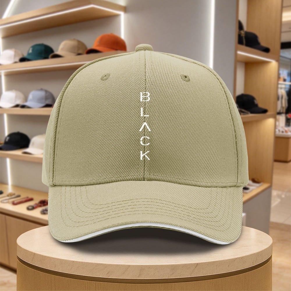 Black Sandwich Baseball Cap Lightweight Printed Unisex Vintage Sports Hat For Men Women