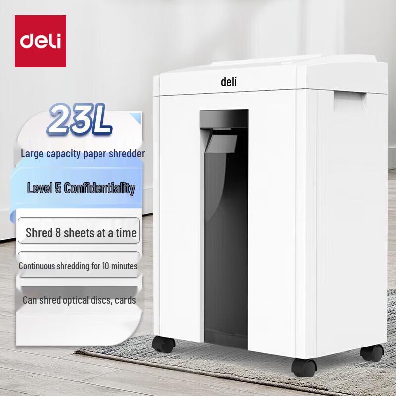 

Deli Level 5 High-Security Micro-Cut Paper Shredder CN plug (adapter included)