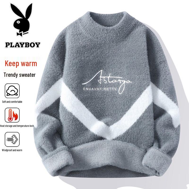 PLAYBOY Мужской вязаный свитер с воротником-стойкой
