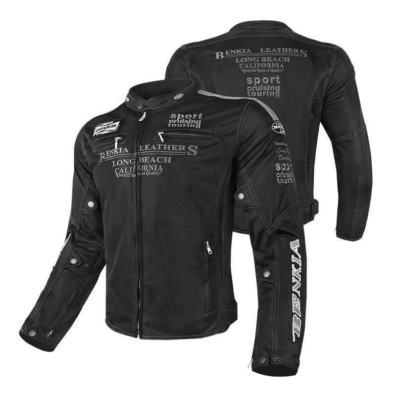 BENKIA Mens Mesh Motorcycle Riding Jacket - Breathable Protective Gear Cycling Off-Road Outdoor Adventures
