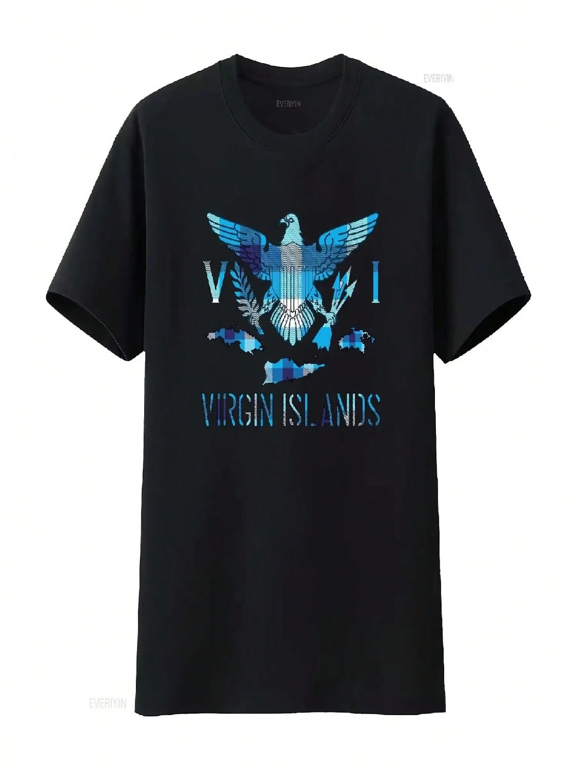 Virgin Islands Blue Madras Flag T Shirt USVI Gift Vi Vacay Trip Vintage Washed Unisex Comfortable Versatile Designer Clothes S разноцветный