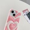 Stylowe śliczne 3d Love Heart silikonowe różowe etui na telefon dla Iphone 14 13 12 11 Pro Max Ins Korea piękne, odporne na wstrząsy miękkie etui Funda