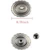 Retro Oval Flower Texture Decorative Rivet Metal Silver Carving Round Shape Conchos Castings Screw Back Buttons Fashion Fine Personality DIY Leather
