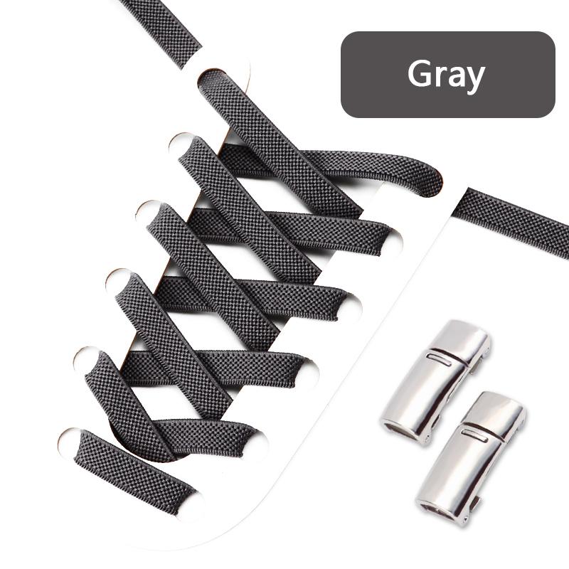 Magnetic Shoelaces without ties Elastic Laces Sneakers No Tie Shoe laces Tennis Kids Adult 8mm Flat Shoelace Shoe Accessories