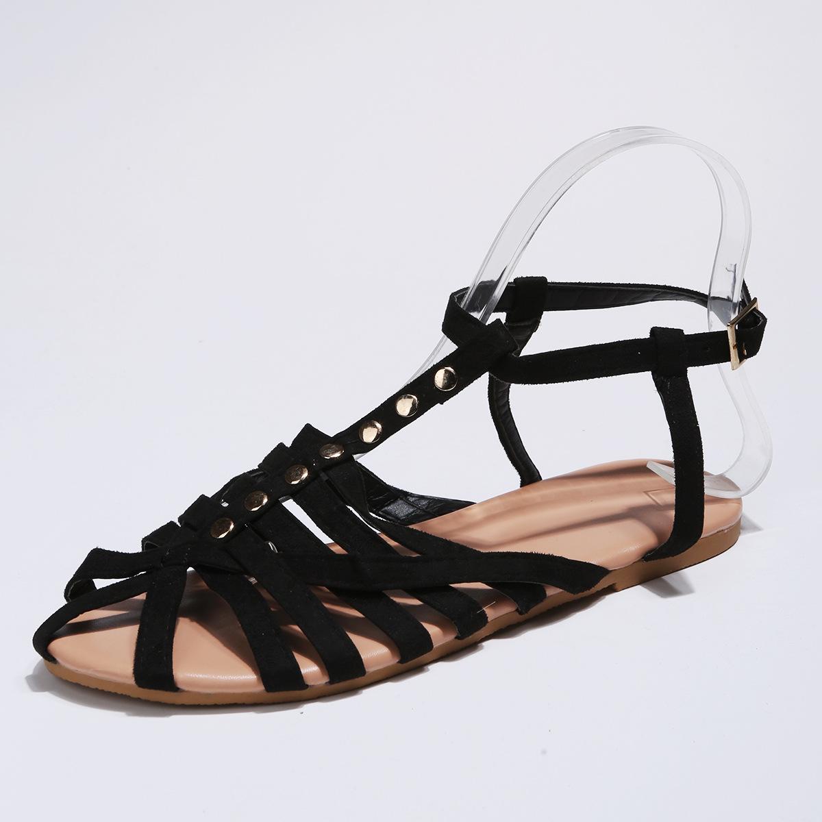 

Item number D50 spot 2021 summer foreign trade women s shoes Roman flat sandals women s 35-43 35 чорний