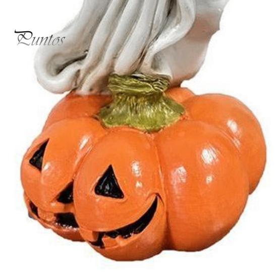 Miniature Ghost Figurines for Desktop Halloween Figurine, Resin Chain Ghost, Face-Palm Pumpkin Small Niche Holiday Gifts Cute Spooky Ornaments
