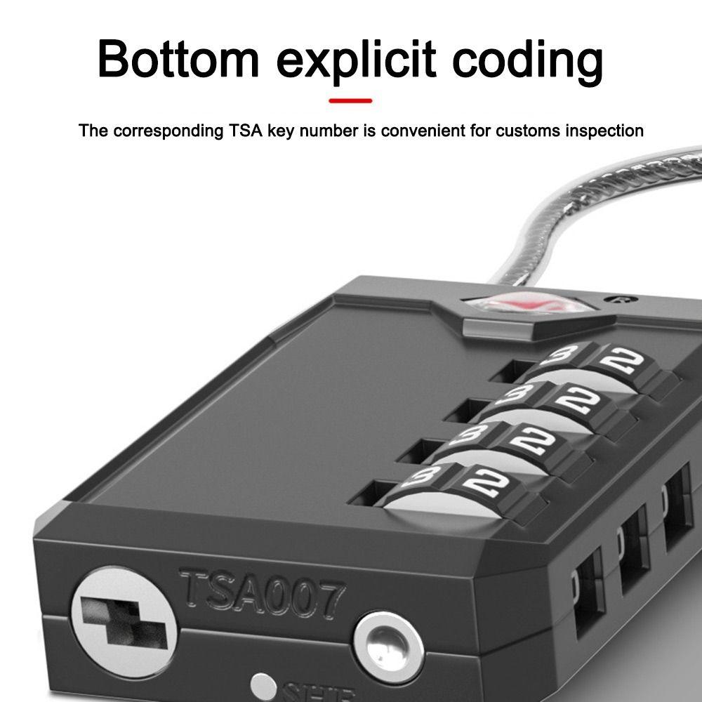 New TSA 4 Digit Combination Lock Anti-theft Zinc Alloy Customs Password Lock Security Tool Wire Rope Padlock Travel
