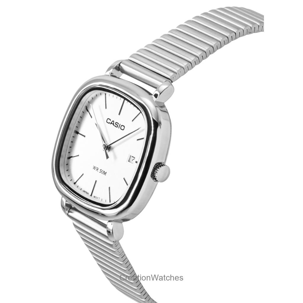 Casio Standard Analog Edelstahl Silber Zifferblatt Quarz LTP-B166D-7AV Damenuhr