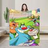 Animation Anime Film Oggy And The Cockroaches Flannel Blanket  Super Soft Bedding Throws for Bedroom Bedspread Sofa Bed Cover