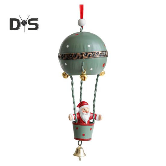 

Рождественский кулон, железный воздушный шар, украшение с колокольчиком, фигурка Санта-Клауса, подвесные украшения в виде воздушного шара для рождественской елки, стола, камина зелёный