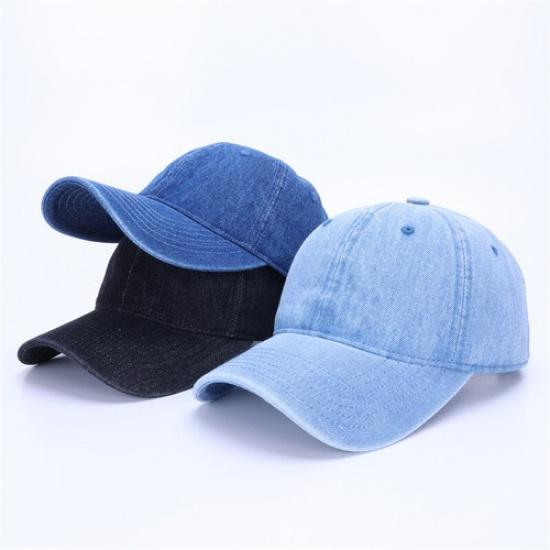 Men Casual Denim Baseball Cap Sports Hat Retro Style Adjustable Outdoor Sun Cap
