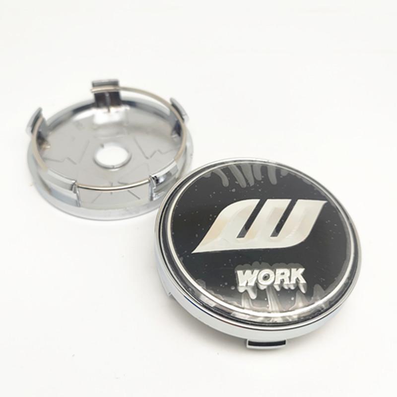 4pcs 60mm 56mm VS W Work Center Caps Car Wheel Hub Cover Emblem Badge Auto Styling