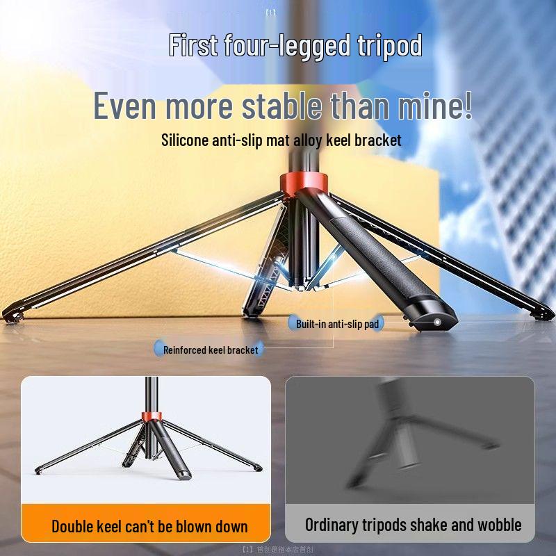 2025 Bluetooth Windproof Selfie Stick: 1.8m Folding, Rotating Mobile Holder with 360° Floor Stand