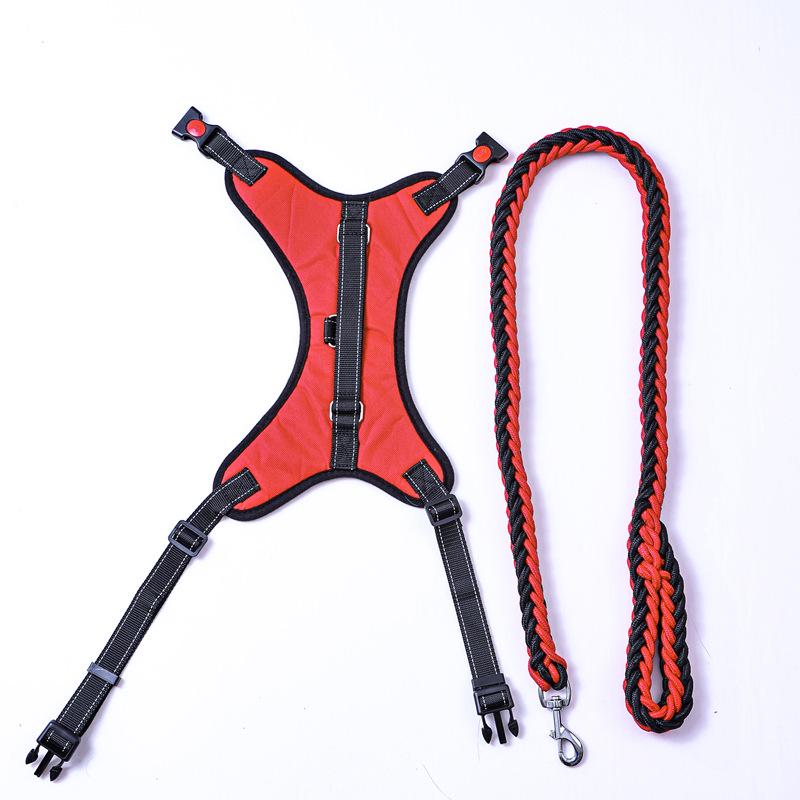 Eight-Strand Braided Dog Collar and Leash Set with Bone Chest Strap by Shuangyu Pets