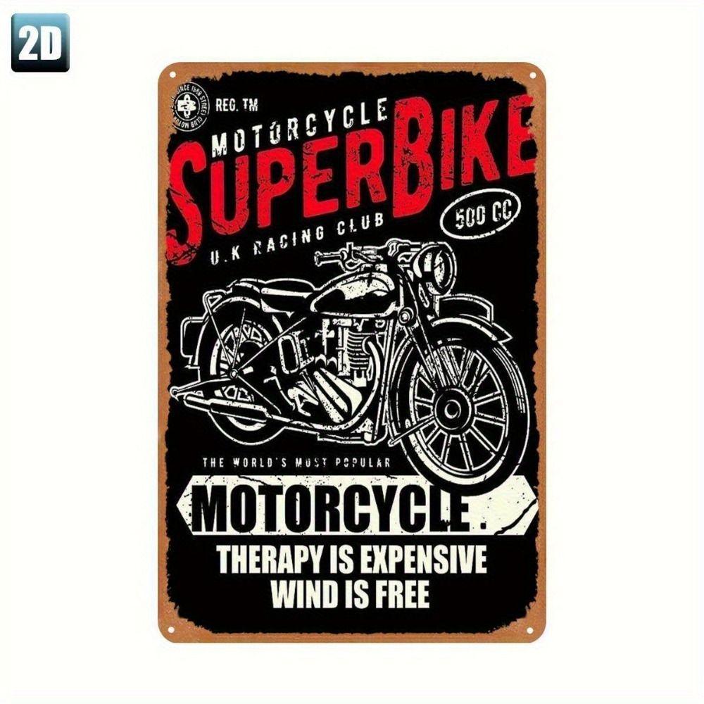 Vintage Retro Motorcycle Tin Sign Metal Wall Art Decor for Home Garage Man Cave Bar Cafe 20x30cm