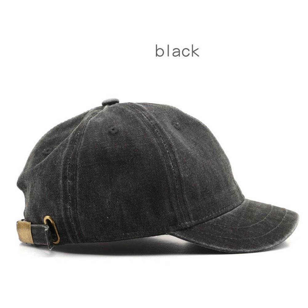 

Retro Short Brim Baseball Caps For Man Women Solid Color Adjustable Outdoor Sun Visor Hats Cotton Streetwear Hip Hop Hats Gorras чорний