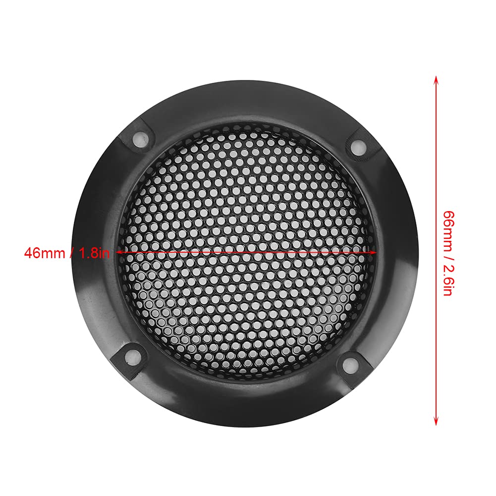2" Metal Glossy Audio Speaker Cover, 4 Pcs Audio Speaker Grille Protective Decorative Audio Speaker Mesh Grille (Black)