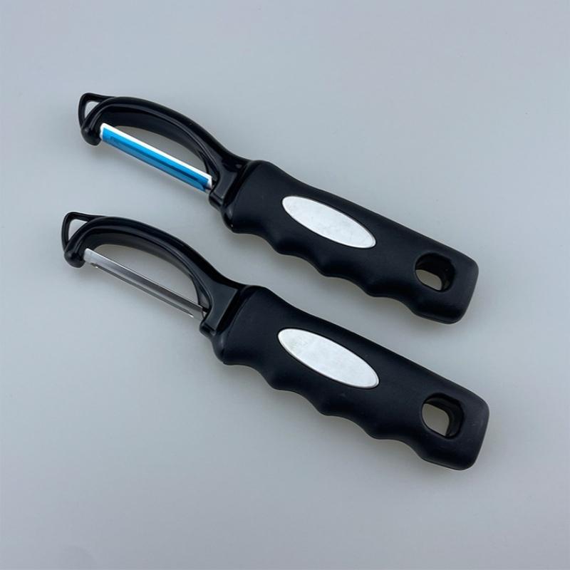 2pcs Premium Black Stainless Steel Swivel Vegetable Peeler with Comfortable Grip Handle , Sharp and Efficient Blades for Fruits and Vegetables