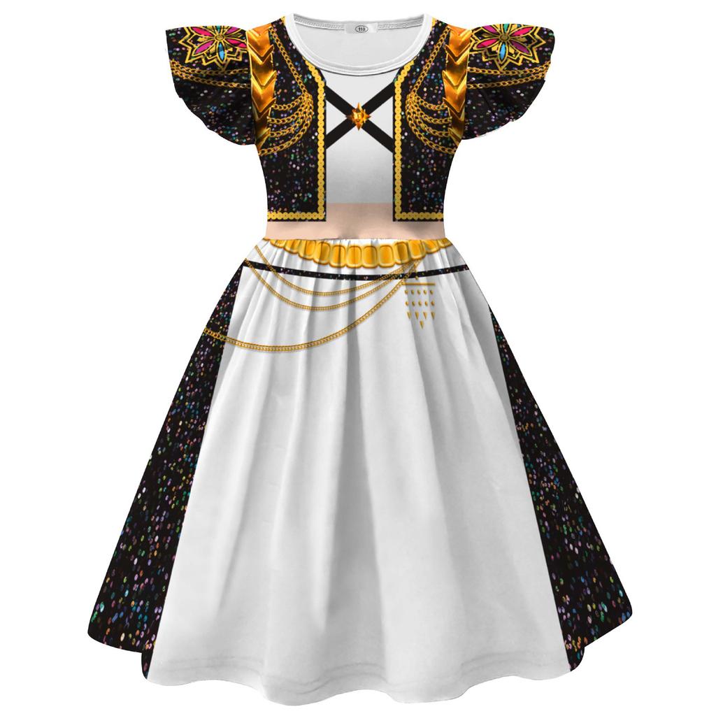 Children's Sleeveless Dress Fashionable Flying Sleeve Dress