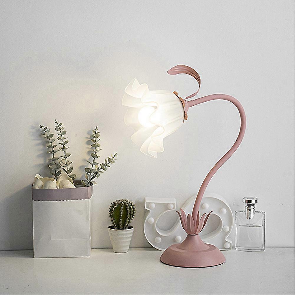 Cute Flower Table Lamp, 3 Color Temperature Table Lamp with LED Bulb Retro Bedside Lamp US Plug Pin