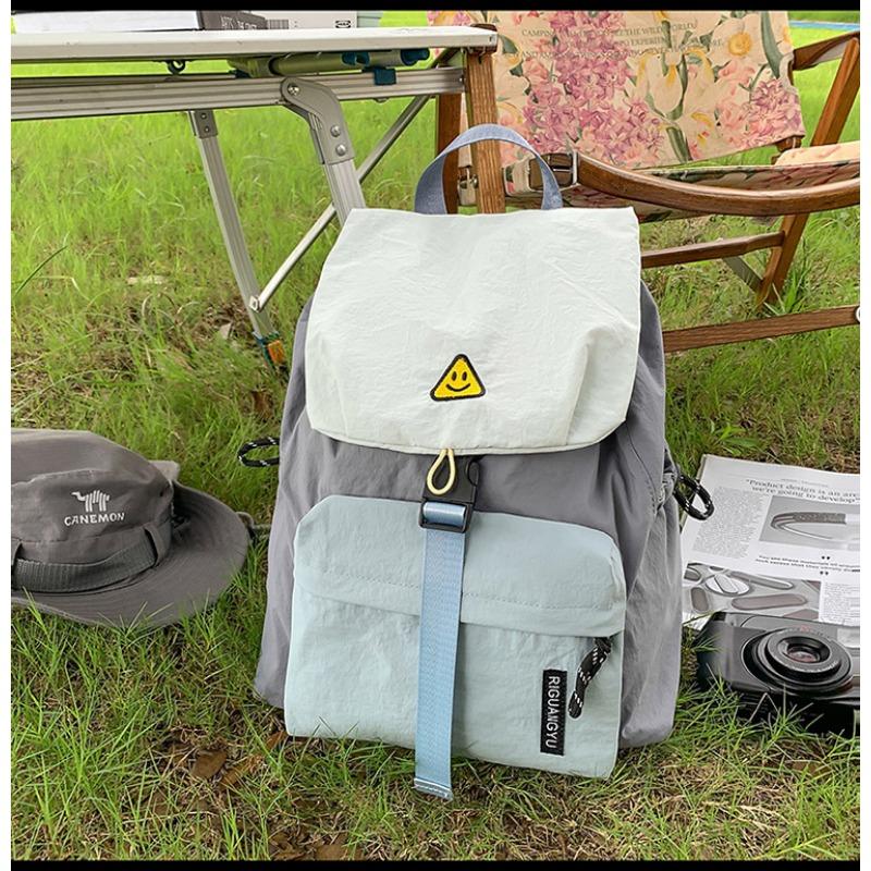 School Bag New High-value Fresh and Sweet Contrasting Color Splicing Backpack Couple Lightweight Mountaineering Travel Backpack