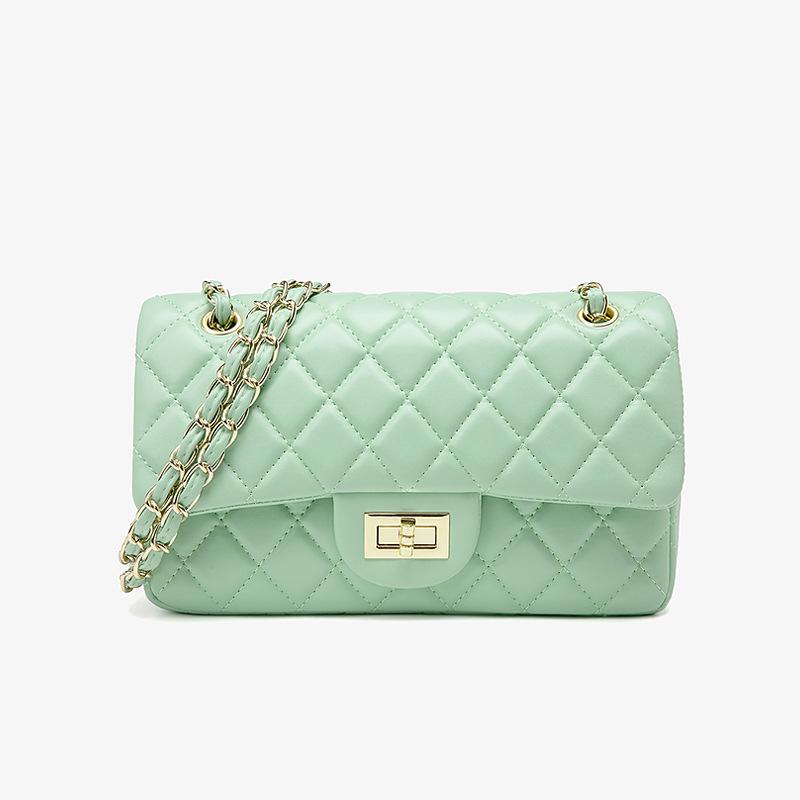 Bag Women's Summer New Single Shoulder Oblique Span Chain Bag Rhombus Small Square Bag Solid Color