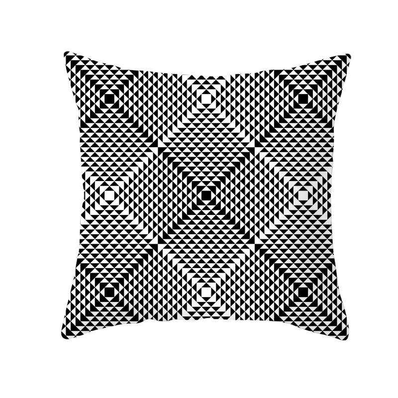 Black and White Geometric Decorative Pillowcases Living Room Office Home Pillowcases Car Ornaments