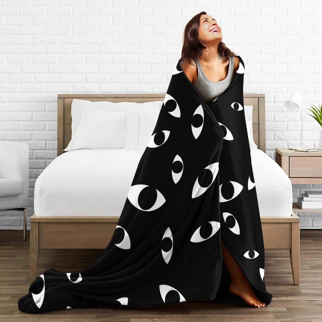 Eye Pattern Flannel Blanket Winter Soft Throw Blanket for Boy Girl Living Room Graphic Bedspread Sofa Bed Cover