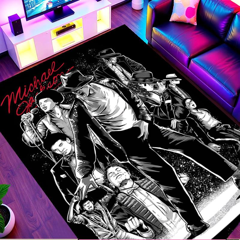 Michael Jackson Print Rug, Washable Floor Carpet, For Entryway Dorm Laundry Room Office Study, Home Decor Birthday Christmas Gift