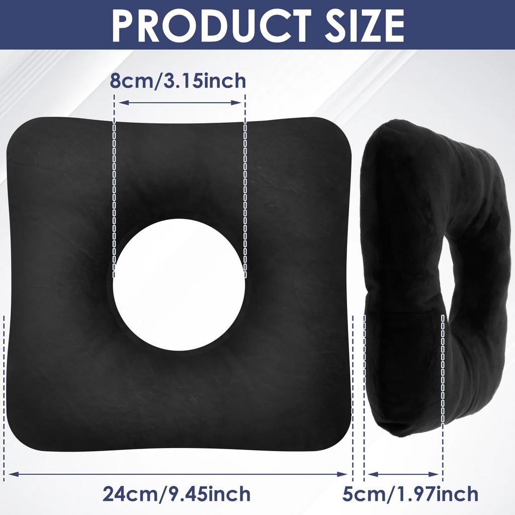 Ear Piercing Pillow Cotton O Type Hollow Design Side Sleeping Pillows Soft and Comfortable Donut Pillow for Home Travel Office