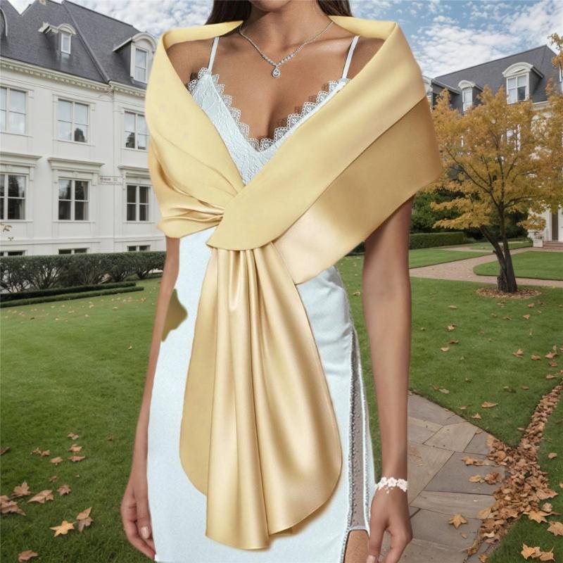 Luxuriöse Hochzeit Seidengefüttertes Inneres Bequemer Wiederverwendbarer Faltbarer Schal für Besondere Anlässe