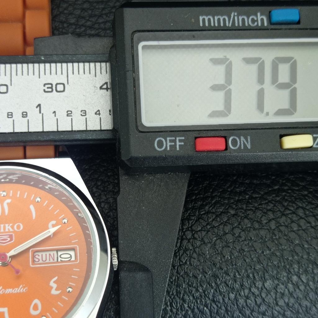 AUTOMATIC VINTAGE REFURBISHED SEIKO 5 6309A JAPAN MENS ORANGE WATCH a442588-1