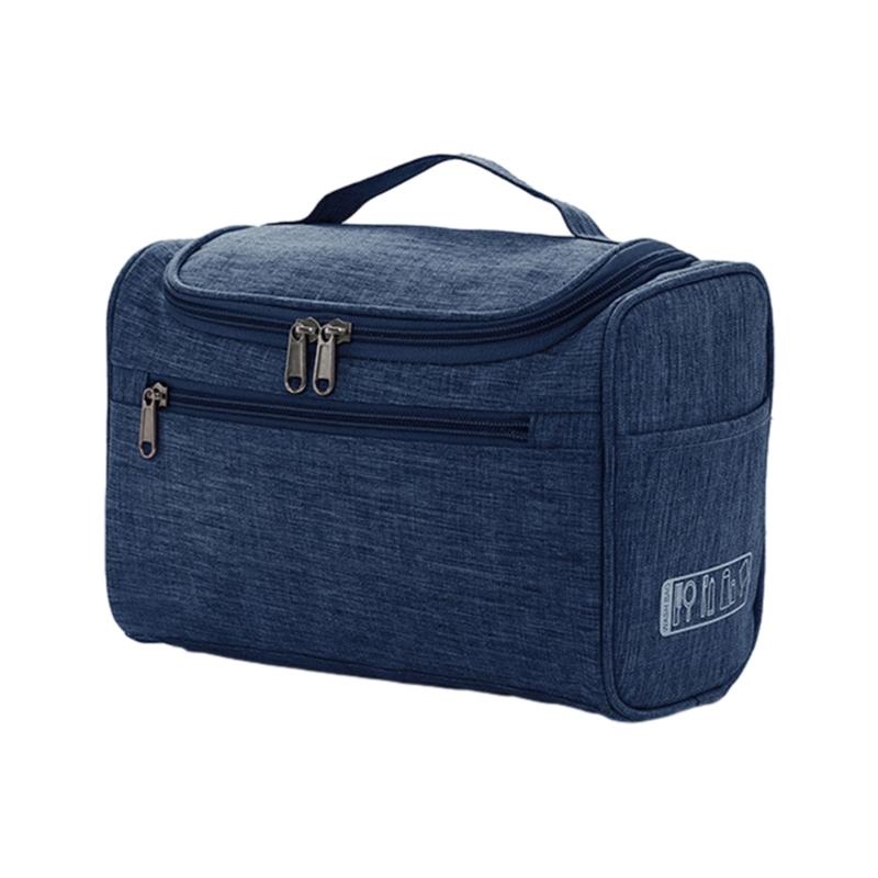 

Portable Organizer Bag for Toiletry Necessaries Waterproof Handbag Travel Bag Zipper Hand Carry Bag Cosmetic Storage Bag темно-синього кольору