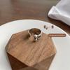 Lan Zhi Smiling Face 925 Sterling Silver Korean-Style Adjustable Ring for Women
