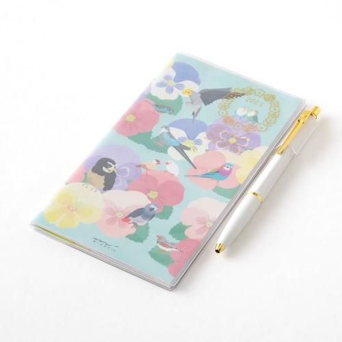 Midori Pocket Diary Notebook 2025 Slim Monthly Bird Pattern 22300006 (Starting from January 2025)