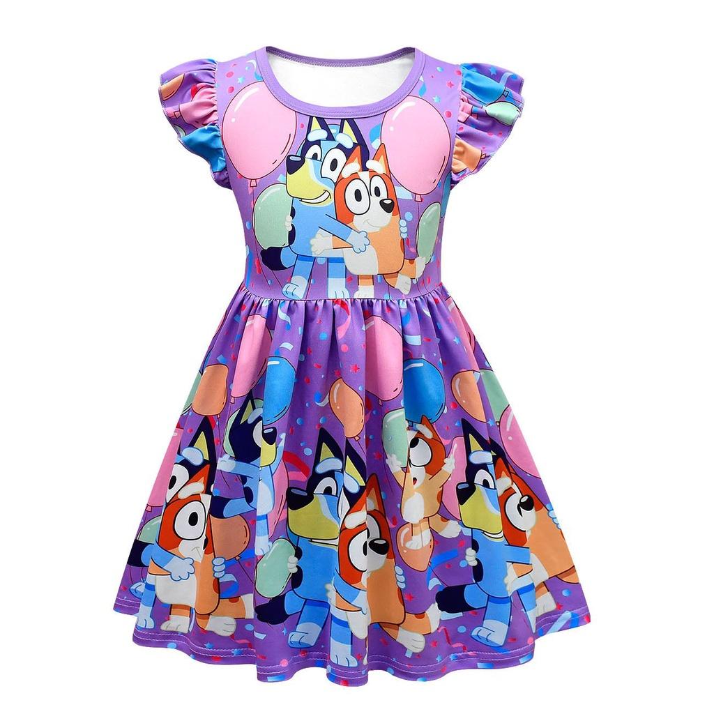 

Платье для косплея с принтом Блуи Бинго для детей. Готово к Хэллоуину или тематической вечеринке! Purple,130