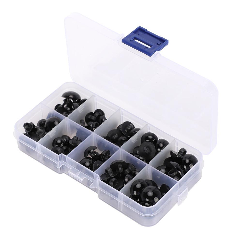 100pcs Plastic Plastic Crafts Black Toy Accessories Doll Accessories Doll Eyes  Sewing Accessories