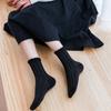 Womens Socks Ruffle Turn-Cuff Mid Cut Ankle Crew Socks All Season Soft Knit Cotton Socks Solid Color Lettuce Dress Sock