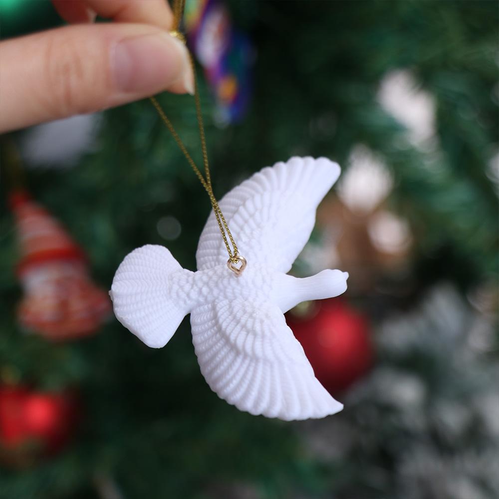 Simulated Christmas Peace Doves Pendant Resin Friendship Doves Hanging Peace Doves Keychain Gift