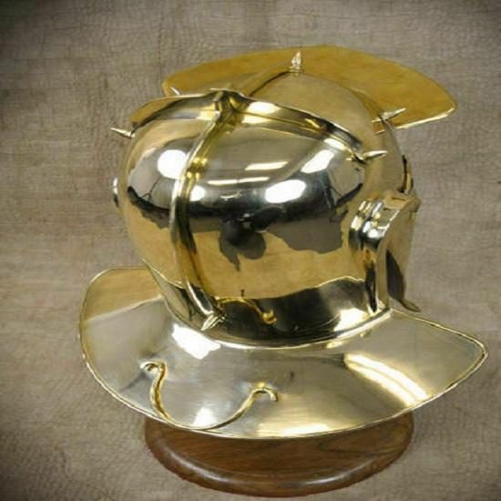 Casque de Soldat Impérial Romain Médiéval en Laiton Pur 18GA Romain Gaulois Centurion