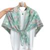 X110cm Floral Printed Square Scarf For Travel Sun Protection Air Conditioning Shawl