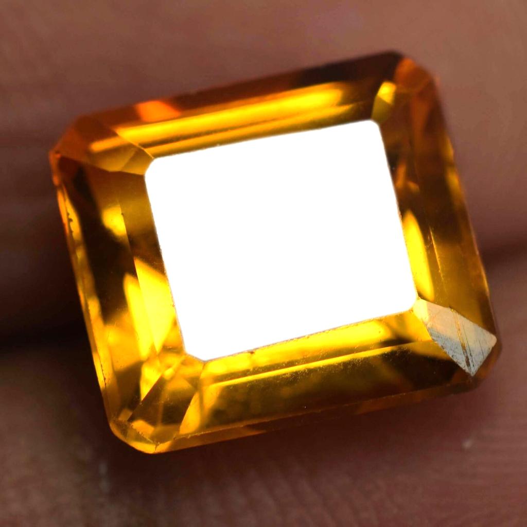 Earring Size NATURAL Orange Sapphire 6.5 Ct CERTIFIED Emerald Cut Loose Gemstone Sa-7012