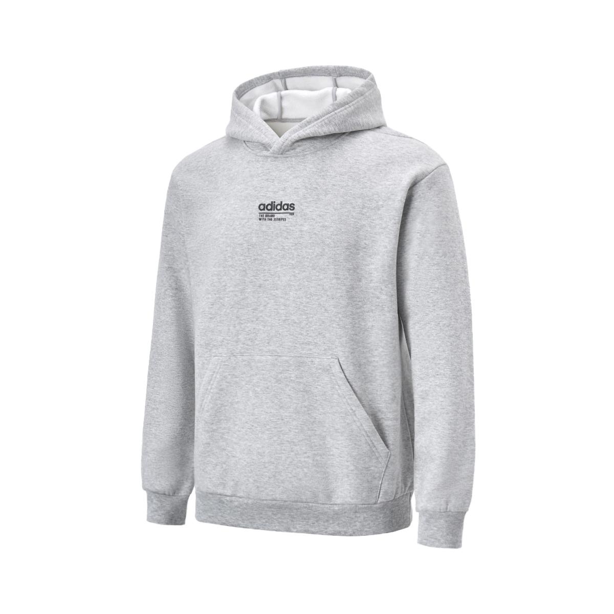 

Adidas Logo Letter Hoodie Men Hoodies Gray JX9434 S