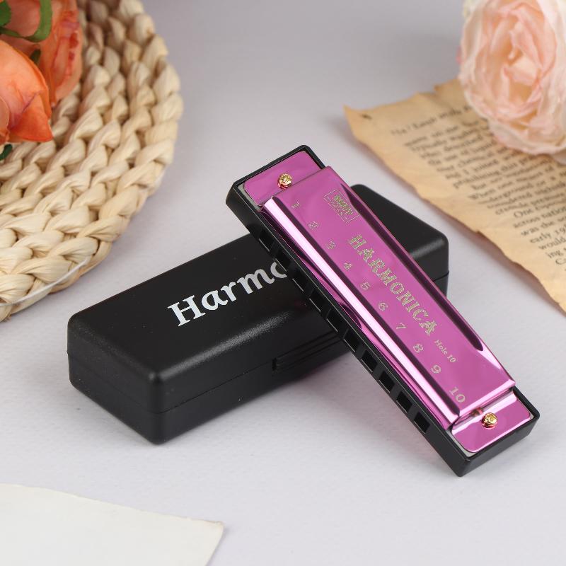 Harmonica Key Of C 10 Hole Diatonic Harmonica C With Case For Beginner Students Kids Gift Blues With Case